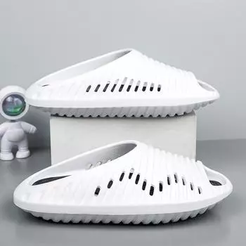 2024 летние новые тапочки большого размера для мужчин и женщин fashionEVA stepping on shit feeling модные домашние сандалии для отдыха 36-37 чёрный