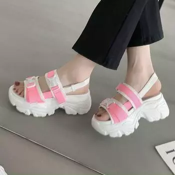 2024 летние новые женские сандалии большого размера на платформе женская обувь поставка женские сандалии 35 зелёный