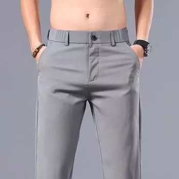 2024 Летние повседневные брюки Ice Silk, мужские прямые свободные быстросохнущие рабочие брюки, спортивные мужские брюки 29 серый