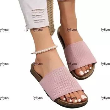 2024 Летние роскошные сандалии, женские модные тапочки на плоской подошве, коричневые дизайнерские нескользящие тапочки с открытым носком, женская пляжная обувь 35 чёрный