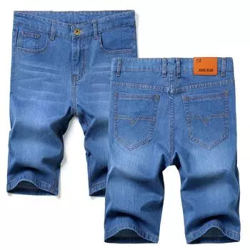 2024 Летние тонкие эластичные брюки мужские джинсы прямые повседневные брюки пять четвертей 28