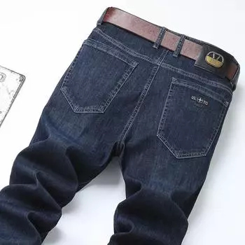 2024 Летние тонкие джинсы мужские прямые свободные большие эластичные деловые повседневные брюки мужские брюки 29