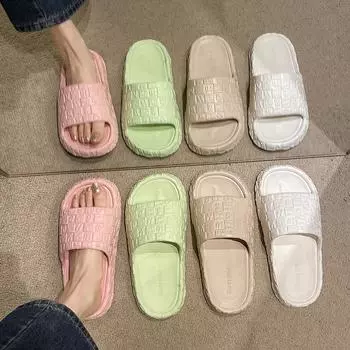 2024 Летние женские нескользящие шлепанцы EVA Flat Slides Lithe Thin Sea Beach Sandals 2024 Женские повседневные тапочки Женские домашние шлепанцы для дома 36-37 хаки