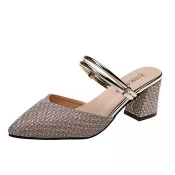 2024 летние женские сандалии, модные сандалии на высоком каблуке, повседневная обувь на платформе, женские шлепанцы на массивном каблуке, женская обувь 35 чёрный