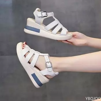 2024 летние женские сандалии с бантом, женские туфли на низком каблуке Sandalias Mujer, повседневная обувь на танкетке с бантом, женская пляжная обувь Zandalias Mujer 35 чёрный