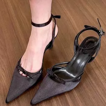 2024 Летние женские сандалии с острым носком, модные уличные туфли на плоской подошве, элегантные женские гладиаторы 35 абрикосовый