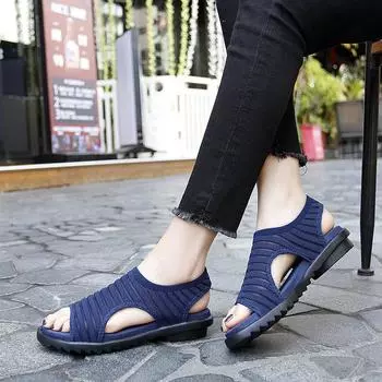 2024 летние женские сетчатые легкие бахилы сандалии большого размера тонкие одинарные туфли полые классные тапочки 35 чёрный