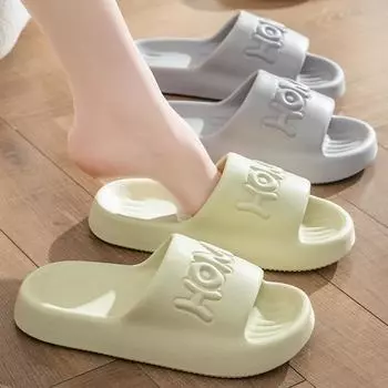 2024 летние женские тапочки для ванной, нескользящие домашние тапочки на толстой платформе 44-45 кофейный