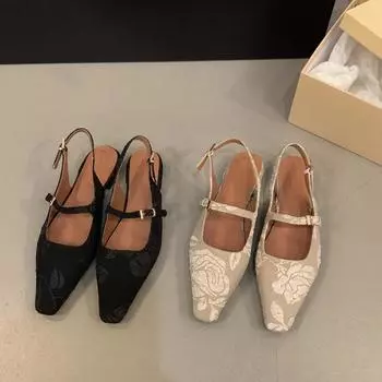 2024 летние женские тапочки с закрытым носком, модные элегантные туфли-лодочки с открытым носком, женские повседневные платья, сандалии на низком каблуке 35 абрикосовый