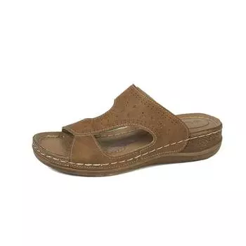 2024 Летние женские тапочки, уличные пляжные сандалии, богемный этнический стиль, эспадрильи ручной работы, тапочки на платформе, шлепанцы для женщин 36 коричневый