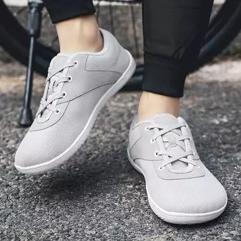 2024 Летние женские туфли на плоской подошве, спортивная обувь с широким носком, повседневные кроссовки для ходьбы, женская обувь в стиле минимализма 36 светло-серый