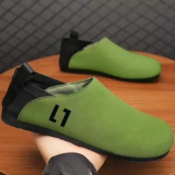2024 летний новый легкий комплект соевых туфель, подставка для ног, замшевая повседневная обувь из микрофибры, мужская кожаная обувь 39