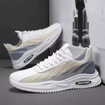 2024 Летняя дышащая обувь для мужчин, кроссовки для бега, спортивная нескользящая мягкая подошва, обувь для фитнеса, повседневная сетчатая обувь 39 чёрный