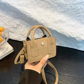 2024 летняя маленькая свежая мини-сумка с текстурой корейской версии с крокодиловым узором сумка-мессенджер универсальная простая маленькая квадратная сумка чёрный