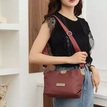 2024 летняя мода ярких цветов, нейлоновая сумка-ведро для покупок, женские повседневные сумки через плечо для женщин, сумка-мессенджер чёрный