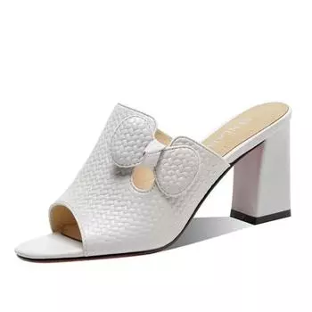 2024 Летняя мода сандалии с открытым носком женские квадратные туфли на высоком каблуке сексуальные женские элегантные туфли с открытым носком Sandalias Mujer 35