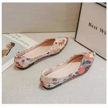 2024 летняя модная новая обувь на плоской подошве с мягкой подошвой, туфли с острым носком в стиле ретро, элегантная повседневная женская обувь на плоской подошве с принтом, мокасины Zapatos 34