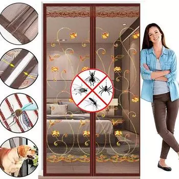 2024 летняя москитная сетка, занавеска для двери, защита от насекомых, кухонные шторы, занавеска на дверь, окно, магнитная сетка, занавеска W:70 X H:200 cm
