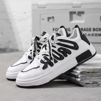 2024 летняя мужская новая модная повседневная обувь, мужская обувь на толстой подошве, дышащая обувь для хлеба 39 чёрный