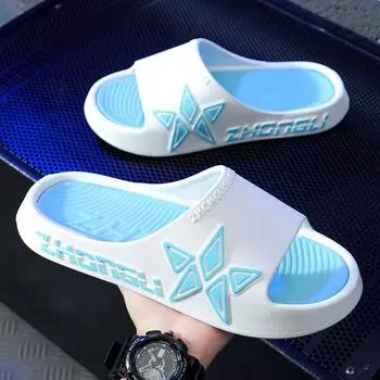 2024 летняя мужская обувь для отдыха на открытом воздухе, новая толстая подошва, нескользящая обувь для отдыха в помещении, мужская 36 чёрный