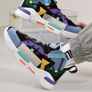 2024 летняя мужская обувь, дышащие туфли с высоким берцем из тканого материала, одинаковые по цвету туфли для папы, повседневная обувь 39 синий