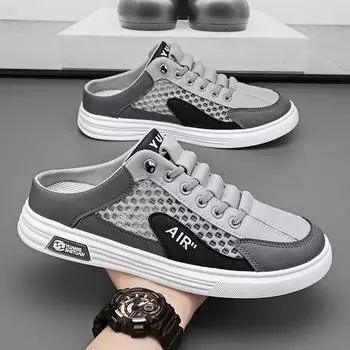 2024 летняя мужская повседневная обувь, модные мужские полутапочки, мужская спортивная обувь, брендовая обувь, тапочки 39 хаки