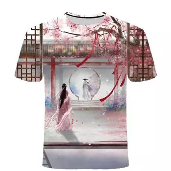 2024 Летняя новая футболка в старинном стиле с рисунком дружбы и 3D-цифровой печатью, повседневная футболка с коротким рукавом для мужчин и женщин с круглым вырезом XS