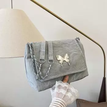 2024 летняя новая маленькая свежая и модная сумка через плечо простая повседневная сумка-мессенджер модная повседневная простая сумка-тоут чёрный