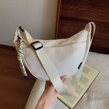 2024 летняя новая модная повседневная сумка через плечо простая модная сумка-мессенджер повседневная трендовая сумка большой вместимости для поездок на работу чёрный