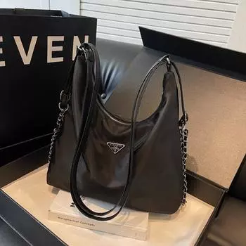 2024 летняя новая модная повседневная сумка для поездок на работу повседневная сумка через плечо женская простая модная сумка большой вместимости женская чёрный