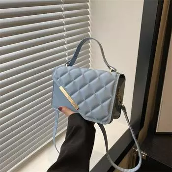 2024 летняя новая модная повседневная сумка-мессенджер с бриллиантами, маленькая квадратная сумка-мессенджер, сумка-мессенджер с текстурой для поездок на работу чёрный