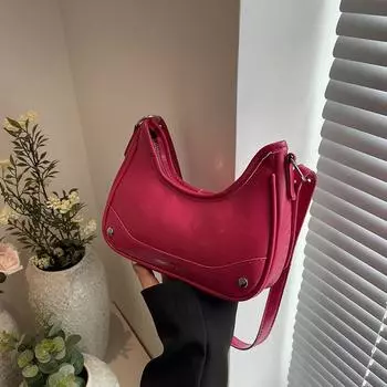 2024 летняя новая модная простая сумка через плечо простая сумка-мессенджер в иностранном стиле женская сумка-мешок с цепочкой подмышкой женская сумка чёрный