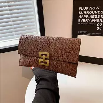 2024 летняя новая модная простая женская сумка зарубежный тренд повседневная модная сумка-клатч простая ретро сумка-конверт чёрный