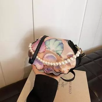 2024 летняя новая модная сумка-мессенджер, простая сумка-ракушка, повседневная простая модная ретро-сумка через плечо чёрный