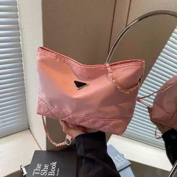 2024 летняя новая модная сумка-ведро с простой текстурой, литературный стиль, большая вместимость, сумка на плечо с косым креплением чёрный