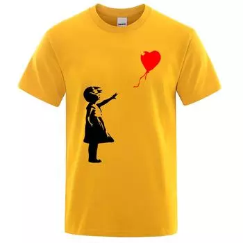 2024 летняя новая мужская модная повседневная одежда с воздушным шаром и забавным принтом, хлопковая дышащая удобная уличная одежда с короткими рукавами и круглым вырезом M