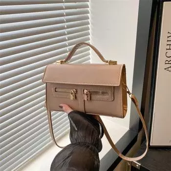 2024 летняя новая нишевая дизайнерская сумка ретро модная сумка через плечо простая модная сумка-мессенджер сумка для поездок на работу чёрный