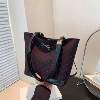 2024 летняя новая популярная сумка через плечо, модная дорожная сумка, портативная сумка-тоут, повседневная модная сумка большой вместимости для женщин чёрный