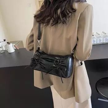 2024 летняя новая популярная универсальная сумка-мессенджер, портативная сумка-ведро в форме ананаса, индивидуальный дизайн, сумка-цепочка, женская сумка чёрный