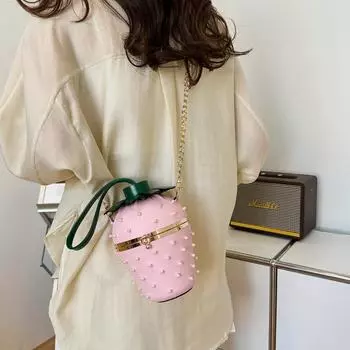 2024 летняя новая популярная универсальная сумка-мессенджер, портативная сумка-ведро в форме ананаса, индивидуальный дизайн, сумка-цепочка, женская сумка