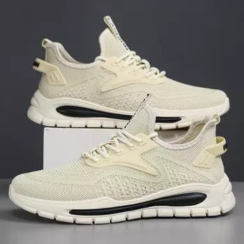 2024 летняя новая повседневная обувь летающая тканая дышащая обувь модная трендовая обувь корейская версия импортной мужской спортивной обуви 39 чёрный