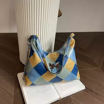 2024 летняя новая повседневная простая большая вместительная трендовая сумка-мессенджер простая модная сумка через плечо сумка-тоут чёрный