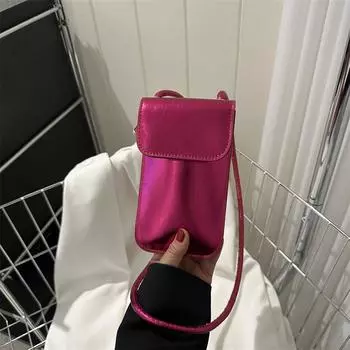 2024 летняя новая повседневная простая сумка-мессенджер женская нишевая трендовая сумка для мобильного телефона модная иностранная сумка через плечо женская чёрный