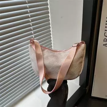 2024 летняя новая простая и модная сумка-тоут для поездок на работу свежая и простая сумка через плечо нишевая простая сумка-мессенджер розовый
