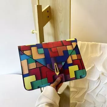 2024 летняя новая простая модная сумка-конверт модная иностранная стильная красивая персонализированная сумка подмышку повседневная сумка-клатч женская разноцветный