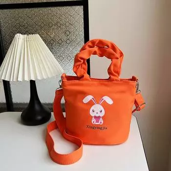 2024 летняя новая простая модная сумка-мессенджер женская модная сумка-тоут женская студенческая нишевая дизайнерская сумка женская оранжевый