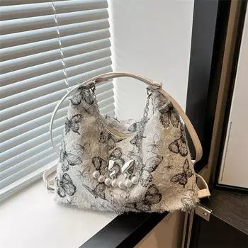 2024 летняя новая простая повседневная сумка через плечо, повседневная женская сумка, повседневная модная сумка-тоут большой вместимости чёрный