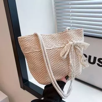 2024 летняя новая простая повседневная сумка через плечо, модная сумка для поездок на работу, простая модная сумка-ведро большой вместимости для женщин белый