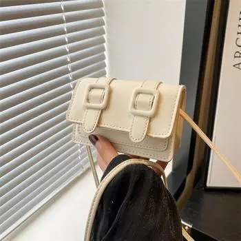 2024 летняя новая ретро повседневная сумка-мессенджер женская трендовая нишевая сумка через плечо маленькая женская простая маленькая квадратная сумка чёрный