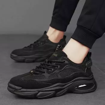 2024 летняя новая спортивная обувь на воздушной подушке, сетчатая дышащая спортивная и любительская обувь, хорошее качество, прочная и удобная модная мужская обувь 39 серый